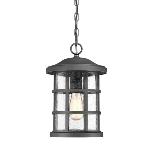 Lampa wisząca latarnia czarna metalowa ze szkłem QZ-CRUSADE8-BLK z serii Crusade - Elstead Lighting