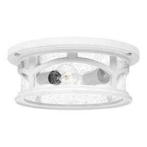 Plafon klasyczny biały metalowy ze szkłem 33cm QZ-MARBLEHEAD-F-WHT z serii MARBLEHEAD - Elstead Lighting