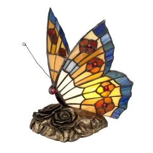 Lampka stołowa witrażowa motyl szklana QZ-OBUTTERFLY-TL z serii Tiffany - Elstead Lighting