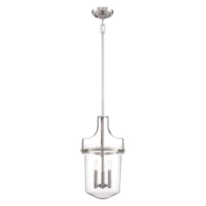 Lampa wisząca szklana 3-punktowa szczotkowany nikiel QZ-PENN-STATION-M-BN z serii Penn Station - Elstead Lighting
