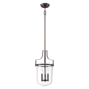 Lampa wisząca metalowa brązowa 3-punktowa QZ-PENN-STATION-M-WT z serii Penn Station - Elstead Lighting