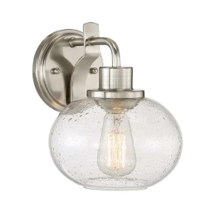Kinkiet metalowy niklowany ze szklanym kloszem QZ-TRILOGY1-BN z serii TRILOGY - Elstead Lighting