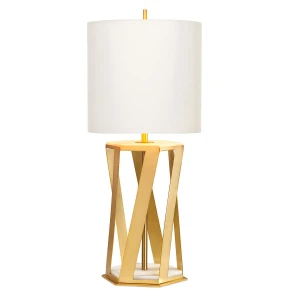 Lampa stołowa mosiężna z białym abażurem APOLLO-TL-WHT z serii APOLLO - Elstead Lighting