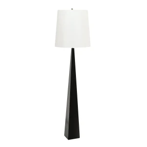 Lampa podłogowa czarna metalowa z białym abażurem ASCENT-FL-BLK-W z serii ASCENT - Elstead Lighting