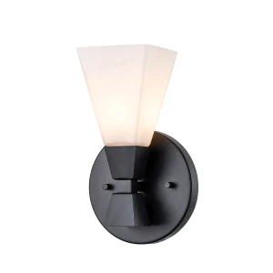 Kinkiet metalowy czarny z opalowym kloszem BOWTIE-1-MB z serii BOWTIE - Elstead Lighting