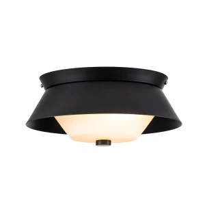 Plafon metalowy czarny z mlecznym kloszem 25cm BOWTIE-F-MB z serii BOWTIE - Elstead Lighting