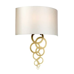 Kinkiet mosiężny z abażurem z jedwabiu CURTIS-LARGE-AB z serii CURTIS - Elstead Lighting