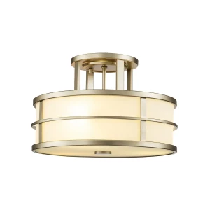 Półplafon mosiężny okrągły ze szkłem opalowym FE-FUSION-SF-PNBR z serii FUSION - Elstead Lighting