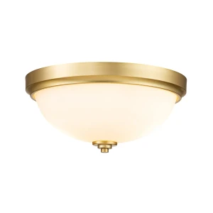 Plafon mosiężny szczotkowany ze szkłem opalowym 33,5cm FE-MALIBU-F-BATH-BB z serii MALIBU - Elstead Lighting