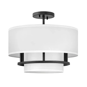 Lampa wisząca metalowa czarna z białym abażurem HK-GRAHAM-M-BK z serii GRAHAM - Elstead Lighting