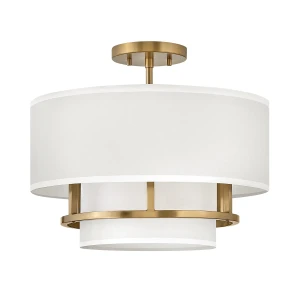Lampa wisząca mosiężna z białym abażurem 3-punktowa HK-GRAHAM-M-LCB z serii GRAHAM - Elstead Lighting