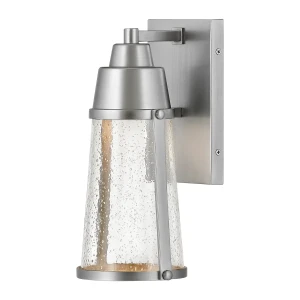 Kinkiet zewnętrzny LED srebrny szklany HK-MILES-SI z serii Miles - Elstead Lighting