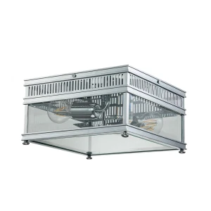 Plafon kwadratowy chromowany szklany 30cm HOLBORN-F-PC z serii HOLBORN - Elstead Lighting