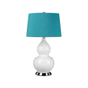 Lampa stołowa szklana biała z turkusowym abażurem ISLA-PN-TL-TEAL z serii ISLA - Elstead Lighting