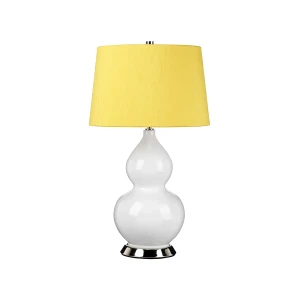 Lampa stołowa szklana biała z żółtym abażurem ISLA-PN-TL-YELLOW z serii ISLA - Elstead Lighting