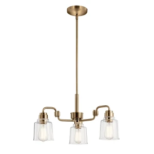 Żyrandol mosiężny 3-punktowy ze szklanymi kloszami KL-AIVIAN3-WBR z serii Aivian - Elstead Lighting