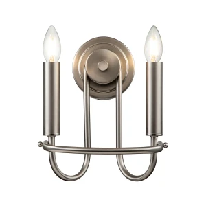 Kinkiet metalowy dwupunktowy szczotkowany nikiel KL-CAPITOL-HILL2-BN z serii CAPITOL HILL - Elstead Lighting