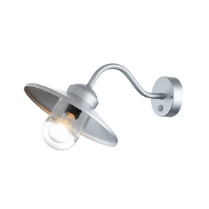 Kinkiet zewnętrzny srebrny metalowy z czujnikiem ruchu KLAMPENBORG-PIR-SIL z serii KLAMPENBORG - Elstead Lighting