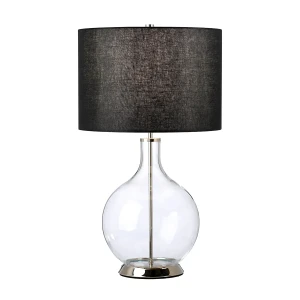 Lampa stołowa szklana z czarnym abażurem ORB-CLEAR-PN-BLK z serii ORB - Elstead Lighting