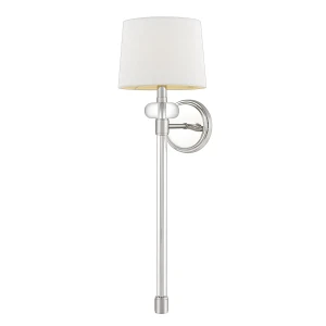 Kinkiet metalowy srebrny z kremowym abażurem QZ-BARBOUR1-PN z serii BARBOUR - Elstead Lighting