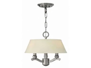 Lampa wisząca metalowa niklowana z abażurem WHITNEY KINHELY z serii WHITNEY - Elstead Lighting