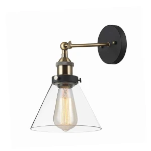 Kinkiet loftowy czarno-mosiężny szklany MBM-2564/1 z serii GETAN - Lampy Italux