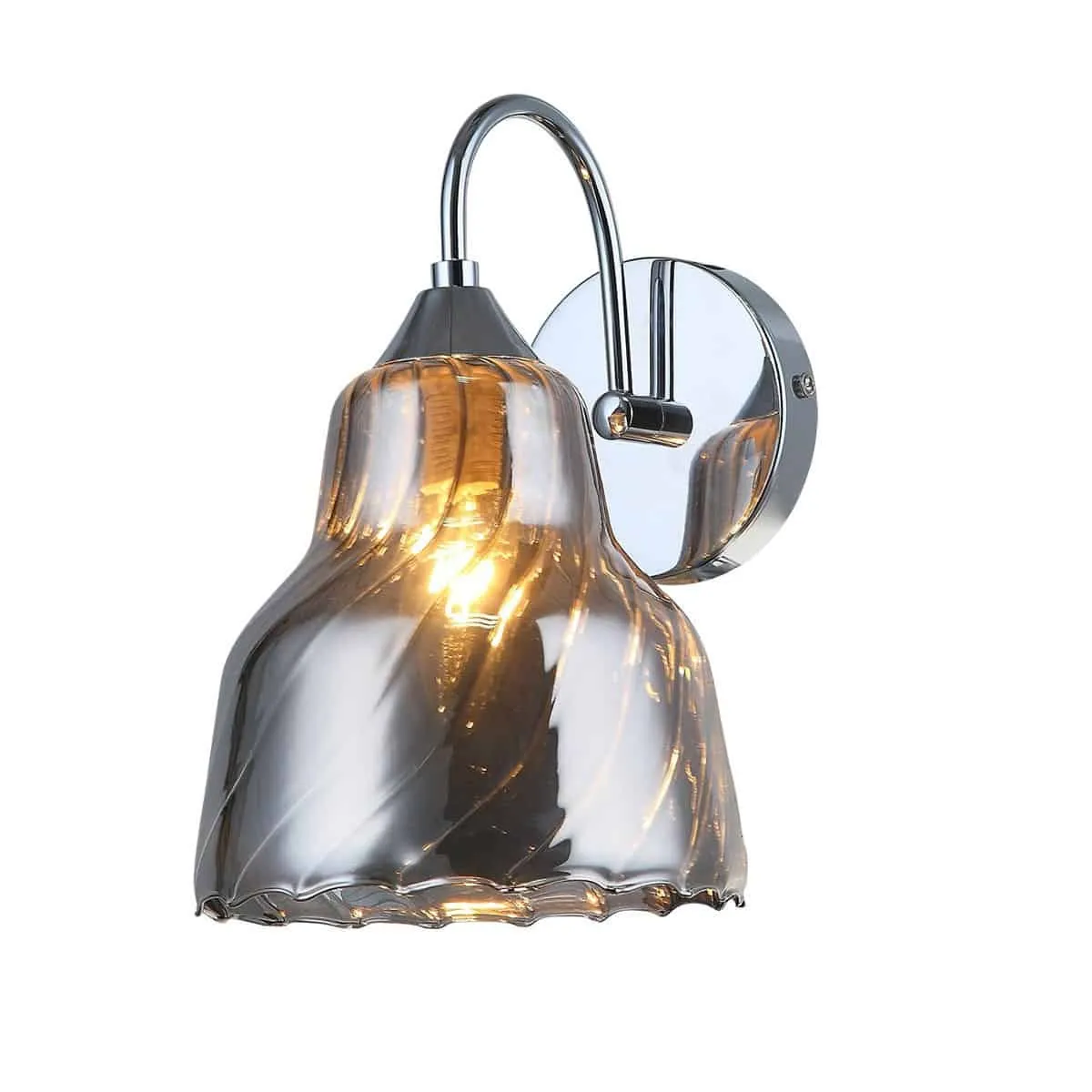 Kinkiet szklany dymiony chromowany MBM2387/1 SG z serii SLIZZA - Lampy Italux