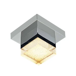 Plafon kwadratowy chromowany ze szkłem LED MX14009016-1A z serii SETH - Lampy Italux