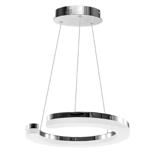 Lampa wisząca LED okrągła srebrna 45cm MD1202214-1B z serii RING BLUNDER - Lampy Italux