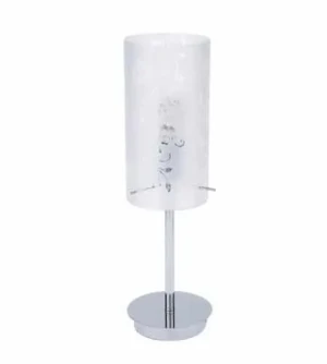 Lampa stołowa szklana biała z chromem 48cm MTM1672/1 z serii VALVE - Lampy Italux