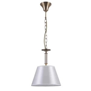 Lampa wisząca z tkaninowym abażurem w kolorze antycznego brązu PND-28366-1 z serii Solana - Lampy Italux