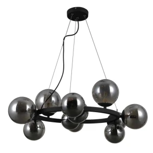 Lampa wisząca czarna metalowa 11-punktowa dymiona PND-30223-11 z serii Montora - Lampy Italux