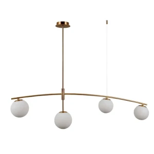 Lampa wisząca mosiężna 4-punktowa z kulistymi kloszami PND-31322-4-HB z serii Senai - Lampy Italux