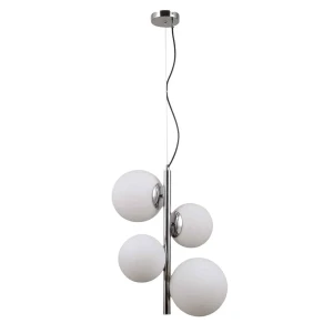 Lampa wisząca chromowana z 4 szklanymi kulami PND-44213-4B-CH z serii Riga - Lampy Italux