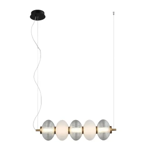 Lampa wisząca metalowa szklana 61cm LED PND-84938-4-BK z serii TESTA - Lampy Italux