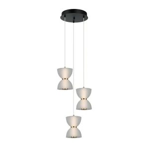 Lampa wisząca 3-punktowa szklana czarna PND-83949-3-BK z serii Tica - Lampy Italux