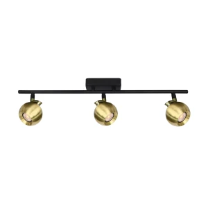 Reflektor sufitowy metalowy czarno-złoty 3-punktowy SPL-45379-3R-BK-GD z serii Lafin - Lampy Italux
