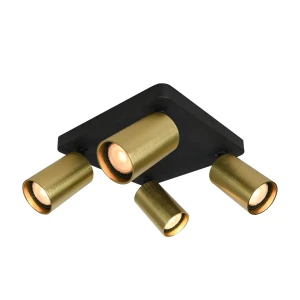 Reflektor sufitowy metalowy czarno-złoty 4-punktowy SPL-23436-4S-BK-BRSS z serii Nesto - Lampy Italux