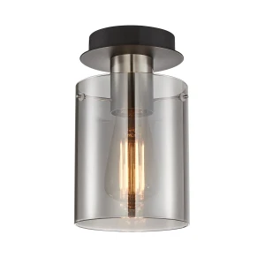 Plafon szklany cylindryczny srebrny SPL-5581-1SC-SC-SG z serii Sardo - Lampy Italux