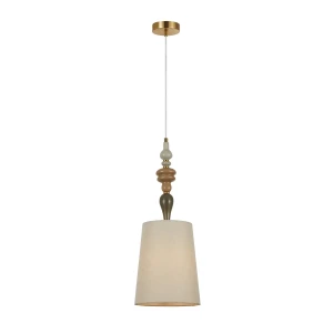 Lampa wisząca metalowa brązowa z abażurem PND-84678C-AB z serii Moren - Lampy Italux