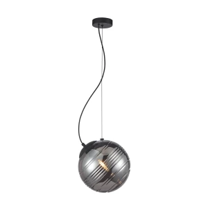 Lampa wisząca szklana kulista czarna 25cm PND-92389-1-BK z serii Perona - Lampy Italux