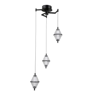 Lampa wisząca czarna 3-punktowa LED PND-34395-3-BK z serii Fuente - Lampy Italux