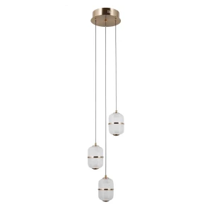 Lampa wisząca złota 3-punktowa szklana PND-34375-3-HBR z serii Alani - Lampy Italux