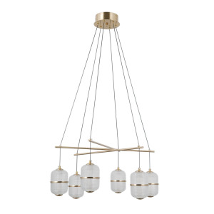 Lampa wisząca złota 6-punktowa LED PND-34375-6-HBR z serii Alani - Lampy Italux