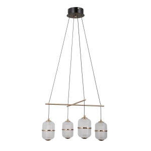 Lampa wisząca czarna 4-punktowa LED PND-34375-4-BK z serii Alani - Lampy Italux