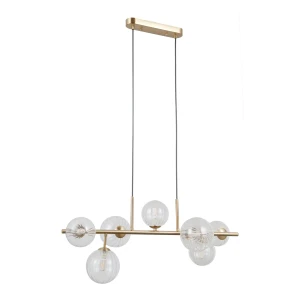 Lampa wisząca złota 7-punktowa ze szklanymi kulami PND-40717-7-HBR z serii Toledo - Lampy Italux