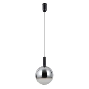Lampa wisząca szklana kula czarna 25cm PND-34378-1L-BK z serii Strela - Lampy Italux