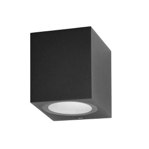 Kinkiet zewnętrzny czarny metalowy kwadratowy OWL-2197-1SQ z serii Genta - Lampy Italux