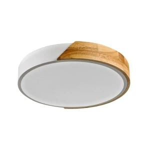 Plafon LED okrągły biały z drewnem 32cm PLF-13186-WH-WO z serii Nastro - Lampy Italux
