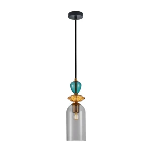 Lampa wisząca szklana wielokolorowa PND-30263-1C-BRO-SG z serii Busco - Lampy Italux